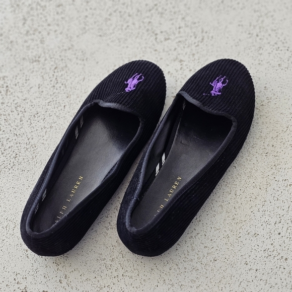 Ralph Lauren Jayde Black Corduroy Ballet Flats Size 5.5 - Picture 6 of 13